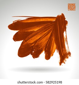 Brush stroke and texture. Grunge vector abstract hand - painted element. Underline and border.