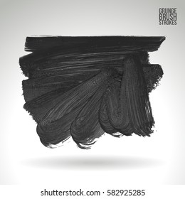 Brush stroke and texture. Grunge vector abstract hand - painted element. Underline and border.