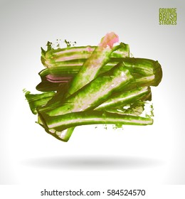 Brush stroke and texture. Grunge vector abstract hand - painted element. Underline and border.