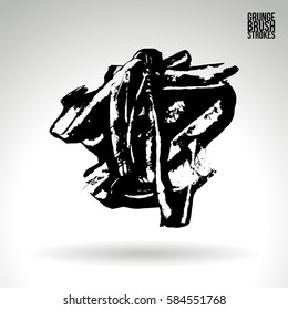 Brush stroke and texture. Grunge vector abstract hand - painted element. Underline and border.