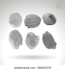 Brush stroke and texture. Grunge vector abstract hand - painted element. Underline and border.