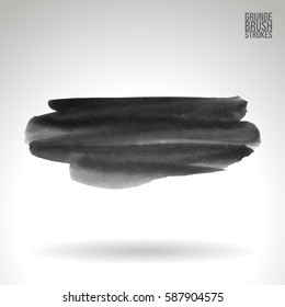 Brush stroke and texture. Grunge vector abstract hand - painted element. Underline and border.