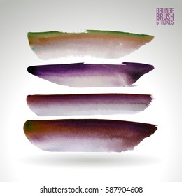 Brush stroke and texture. Grunge vector abstract hand - painted element. Underline and border.