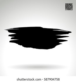 Brush stroke and texture. Grunge vector abstract hand - painted element. Underline and border.