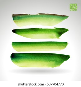 Brush stroke and texture. Grunge vector abstract hand - painted element. Underline and border.