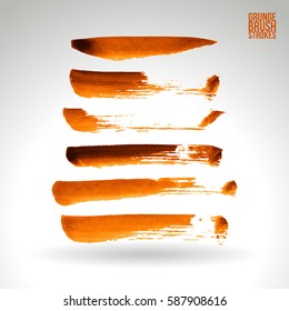 Brush stroke and texture. Grunge vector abstract hand - painted element. Underline and border.