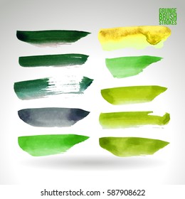 Brush stroke and texture. Grunge vector abstract hand - painted element. Underline and border.