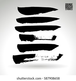 Brush stroke and texture. Grunge vector abstract hand - painted element. Underline and border.