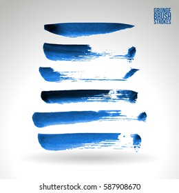 Brush stroke and texture. Grunge vector abstract hand - painted element. Underline and border.