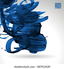 Brush stroke and texture. Grunge vector abstract hand - painted element. Underline and border.