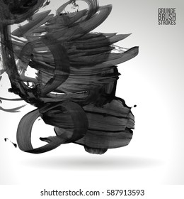 Brush stroke and texture. Grunge vector abstract hand - painted element. Underline and border.