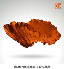 Brush stroke and texture. Grunge vector abstract hand - painted element. Underline and border.