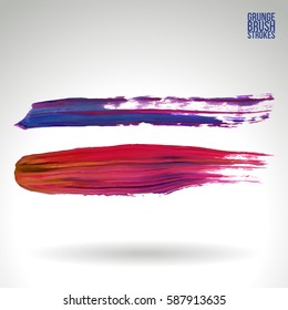 Brush stroke and texture. Grunge vector abstract hand - painted element. Underline and border.