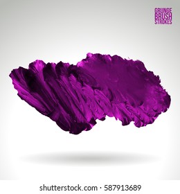 Brush stroke and texture. Grunge vector abstract hand - painted element. Underline and border.
