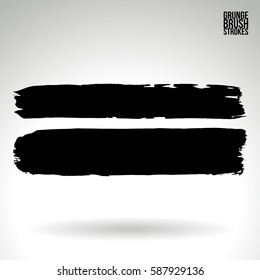 Brush stroke and texture. Grunge vector abstract hand - painted element. Underline and border.