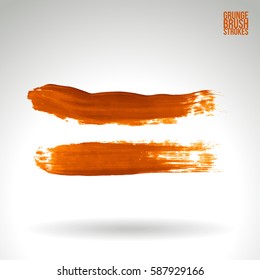 Brush stroke and texture. Grunge vector abstract hand - painted element. Underline and border.