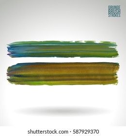 Brush stroke and texture. Grunge vector abstract hand - painted element. Underline and border.