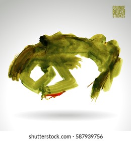 Brush stroke and texture. Grunge vector abstract hand - painted element. Underline and border.