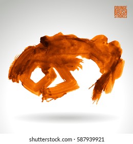 Brush stroke and texture. Grunge vector abstract hand - painted element. Underline and border.