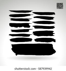 Brush stroke and texture. Grunge vector abstract hand - painted element. Underline and border.