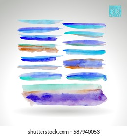 Brush stroke and texture. Grunge vector abstract hand - painted element. Underline and border.