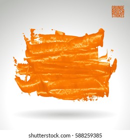 Brush stroke and texture. Grunge vector abstract hand - painted element. Underline and border.