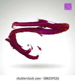 Brush stroke and texture. Grunge vector abstract hand - painted element. Underline and border.
