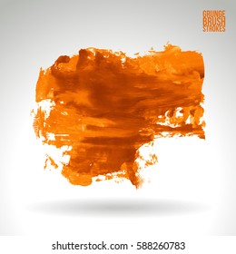 Brush stroke and texture. Grunge vector abstract hand - painted element. Underline and border.