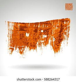 Brush stroke and texture. Grunge vector abstract hand - painted element. Underline and border.