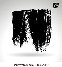 Brush stroke and texture. Grunge vector abstract hand - painted element. Underline and border.