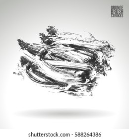 Brush stroke and texture. Grunge vector abstract hand - painted element. Underline and border.