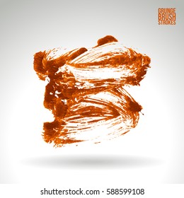 Brush stroke and texture. Grunge vector abstract hand - painted element. Underline and border.