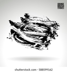 Brush stroke and texture. Grunge vector abstract hand - painted element. Underline and border.