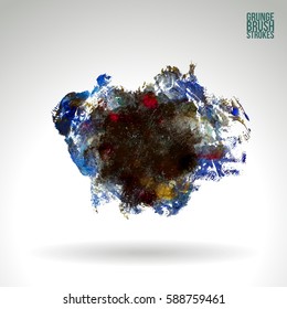 Brush stroke and texture. Grunge vector abstract hand - painted element. Underline and border