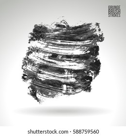 Brush stroke and texture. Grunge vector abstract hand - painted element. Underline and border