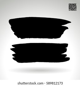 Brush stroke and texture. Grunge vector abstract hand - painted element. Underline and border.
