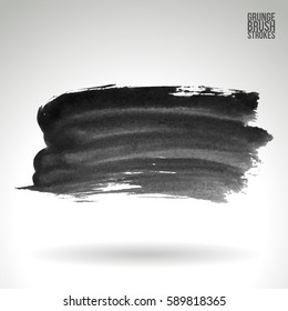 Brush stroke and texture. Grunge vector abstract hand - painted element. Underline and border.