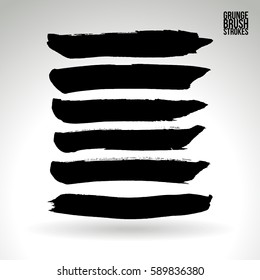 Brush stroke and texture. Grunge vector abstract hand - painted element. Underline and border.