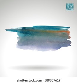 Brush stroke and texture. Grunge vector abstract hand - painted element. Underline and border.