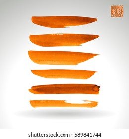 Brush stroke and texture. Grunge vector abstract hand - painted element. Underline and border.