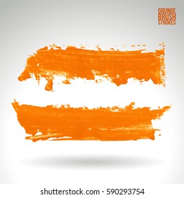 Brush stroke and texture. Grunge vector abstract hand - painted element. Underline and border.