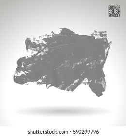 Brush stroke and texture. Grunge vector abstract hand - painted element. Underline and border.