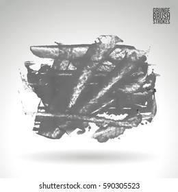 Brush stroke and texture. Grunge vector abstract hand - painted element. Underline and border.