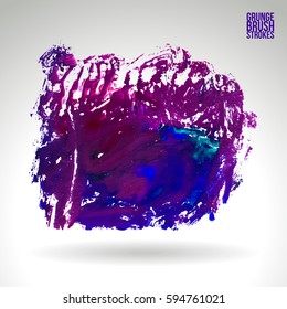 Brush stroke and texture. Grunge vector abstract hand - painted element. Underline and border.