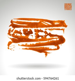 Brush stroke and texture. Grunge vector abstract hand - painted element. Underline and border.