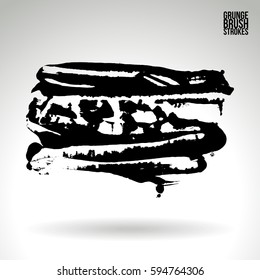 Brush stroke and texture. Grunge vector abstract hand - painted element. Underline and border.