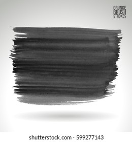 Brush stroke and texture. Grunge vector abstract hand - painted element. Underline and border.