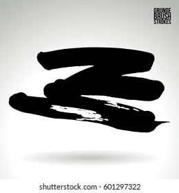 Brush stroke and texture. Grunge vector abstract hand - painted element. Underline and border.
