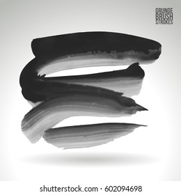 Brush stroke and texture. Grunge vector abstract hand - painted element. Underline and border.