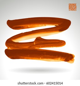 Brush stroke and texture. Grunge vector abstract hand - painted element. Underline and border.